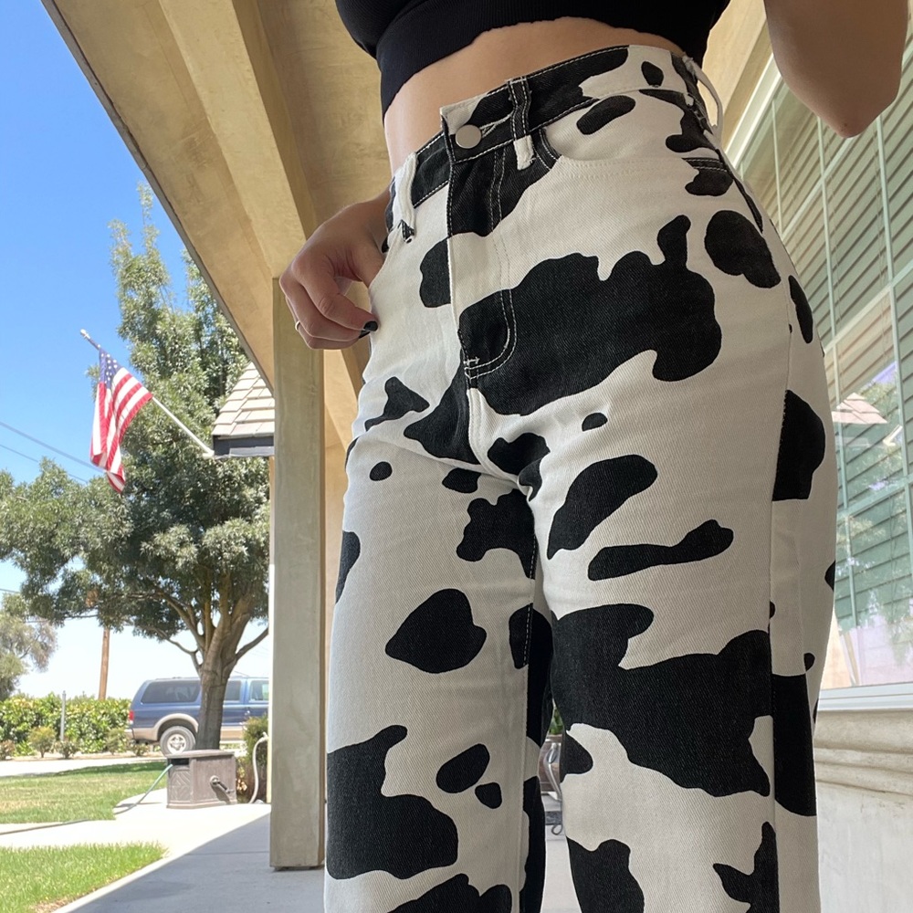 Cow Print Pants